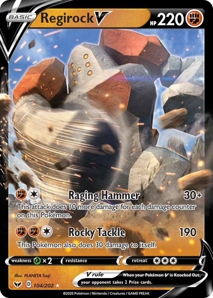 Regirock V (104/202) [Sword & Shield: Base Set] Pokémon