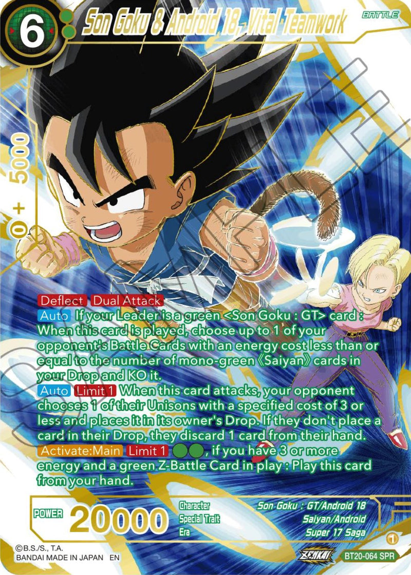 Son Goku & Android 18, Vital Teamwork (SPR) (BT20-064) [Power Absorbed] Dragon Ball Super