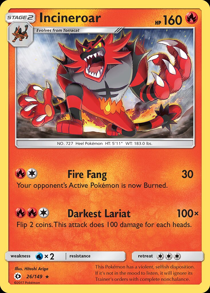 Incineroar (26/149) (Theme Deck Exclusive) [Sun & Moon: Base Set] Pokémon