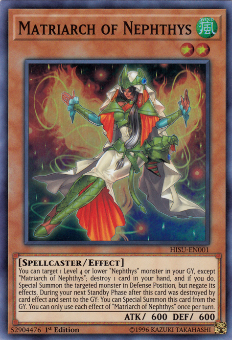 Matriarch of Nephthys [HISU-EN001] Super Rare Yu-Gi-Oh!