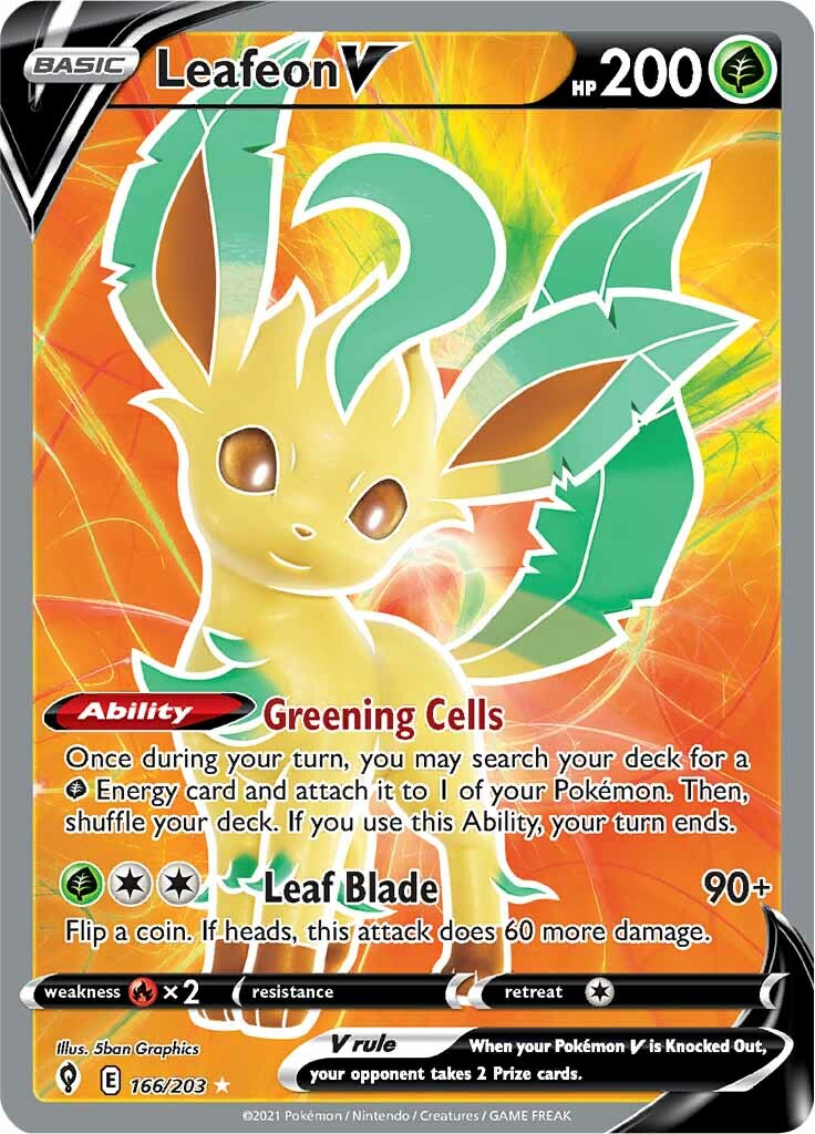 Leafeon V (166/203) [Sword & Shield: Evolving Skies] Pokémon