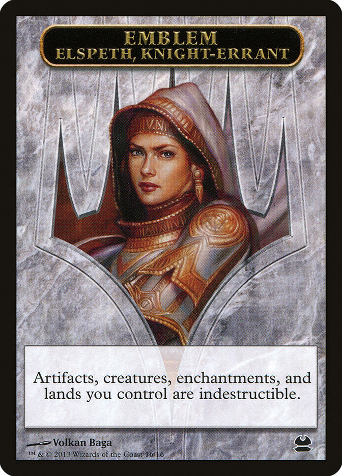 Elspeth, Knight-Errant Emblem [Modern Masters Tokens] Magic: The Gathering