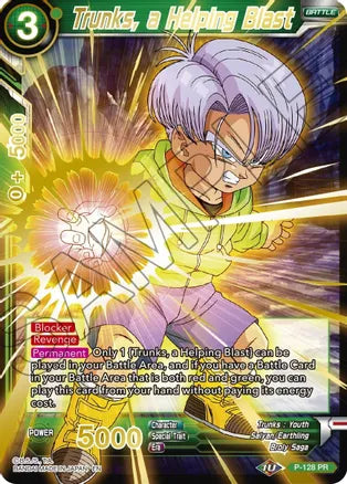 Trunks, a Helping Blast (Gold Stamped) (P-128) [Mythic Booster] Dragon Ball Super