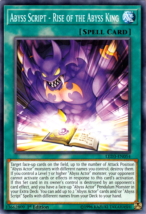 Abyss Script - Rise of the Abyss King [LED3-EN054] Common Yu-Gi-Oh!