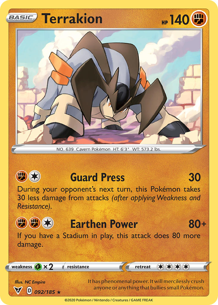 Terrakion (092/185) [Sword & Shield: Vivid Voltage] Pokémon