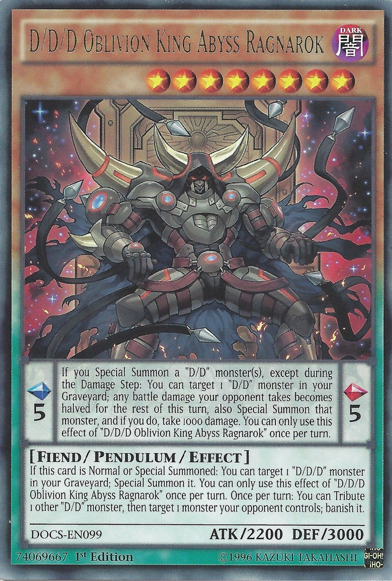 D/D/D Oblivion King Abyss Ragnarok [DOCS-EN099] Rare Yu-Gi-Oh!