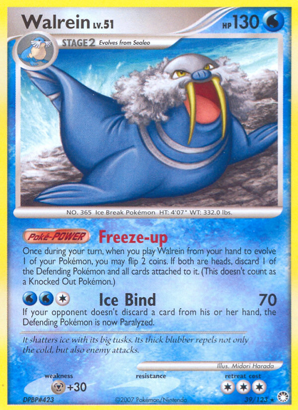 Walrein (39/123) [Diamond & Pearl: Mysterious Treasures] Pokémon