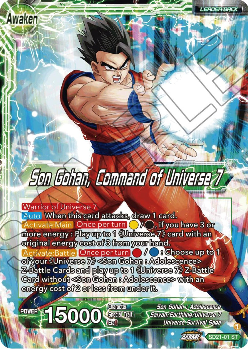 Son Gohan // Son Gohan, Command of universe 7 (Starter Deck Exclusive) (SD21-01) [Power Absorbed] Dragon Ball Super