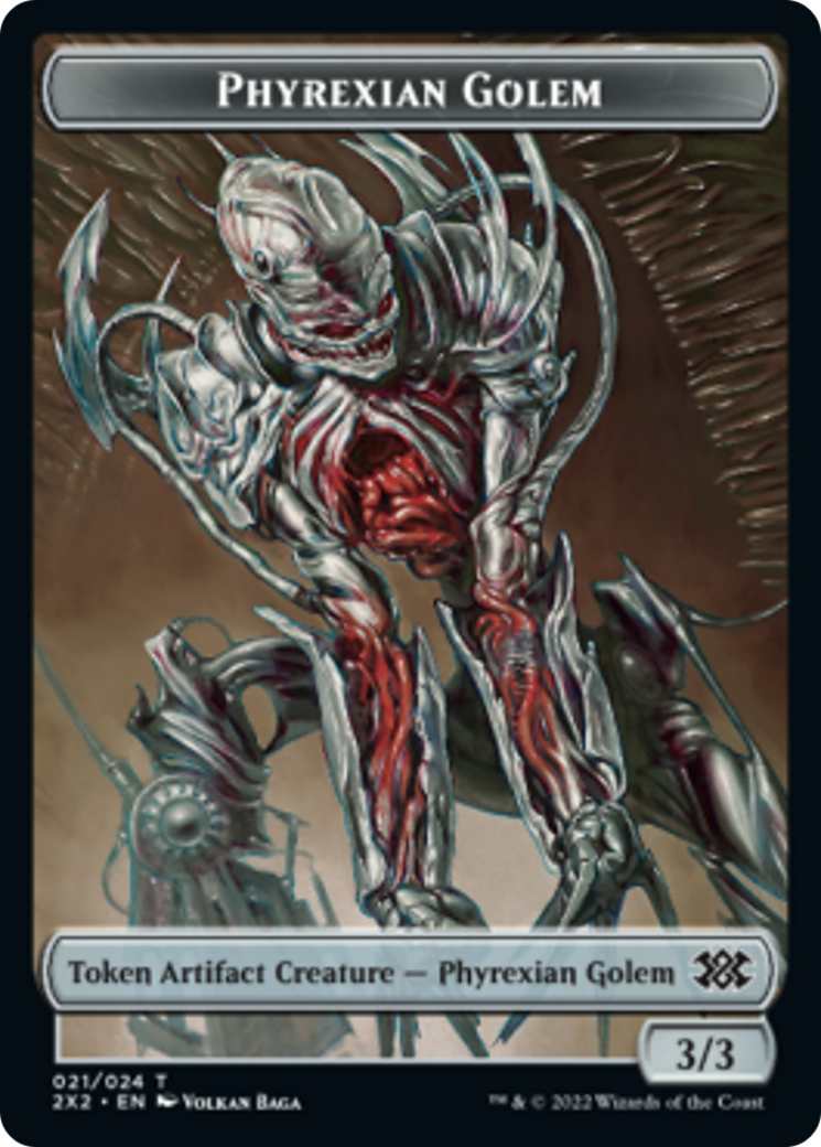 Zombie // Phyrexian Golem Double-Sided Token [Double Masters 2022 Tokens] Magic: The Gathering