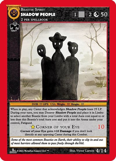 Shadow People [Cryptid Nation: First Edition Manchac Swamp Priestess Deck] Metazoo