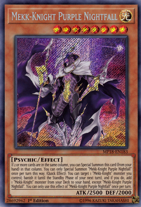 Mekk-Knight Purple Nightfall [MP18-EN183] Secret Rare Yu-Gi-Oh!