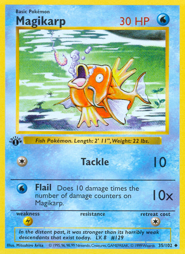 Magikarp (35/102) (Shadowless) [Base Set 1st Edition] Pokémon