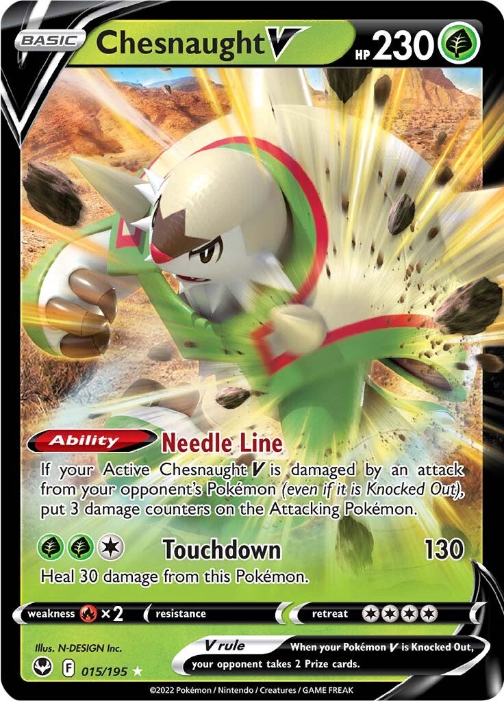 Chesnaught V (015/195) [Sword & Shield: Silver Tempest] Pokémon