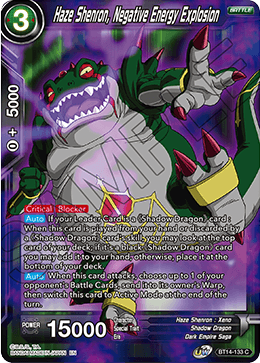 Haze Shenron, Negative Energy Explosion (BT14-133) [Cross Spirits] Dragon Ball Super