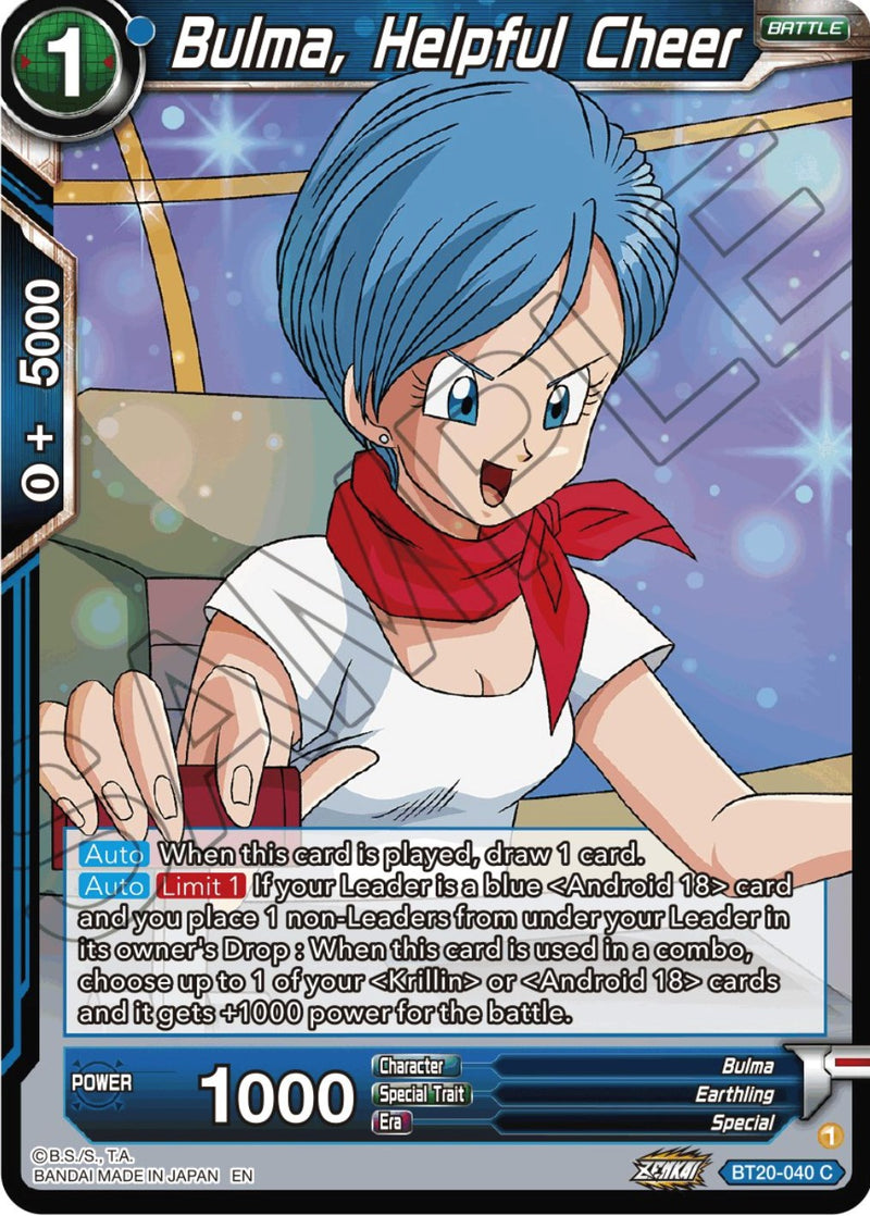 Bulma, Helpful Cheer (BT20-040) [Power Absorbed] Dragon Ball Super