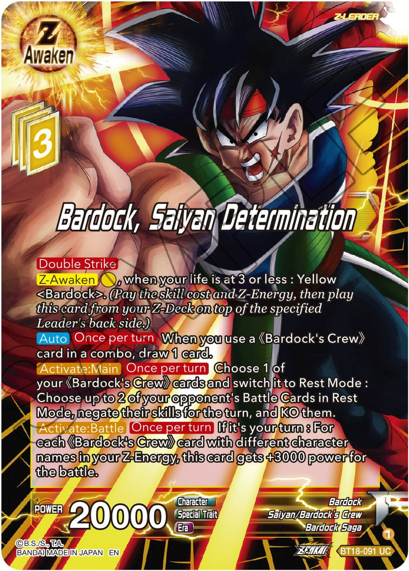 Bardock, Saiyan Determination (BT18-091) [Dawn of the Z-Legends] Dragon Ball Super