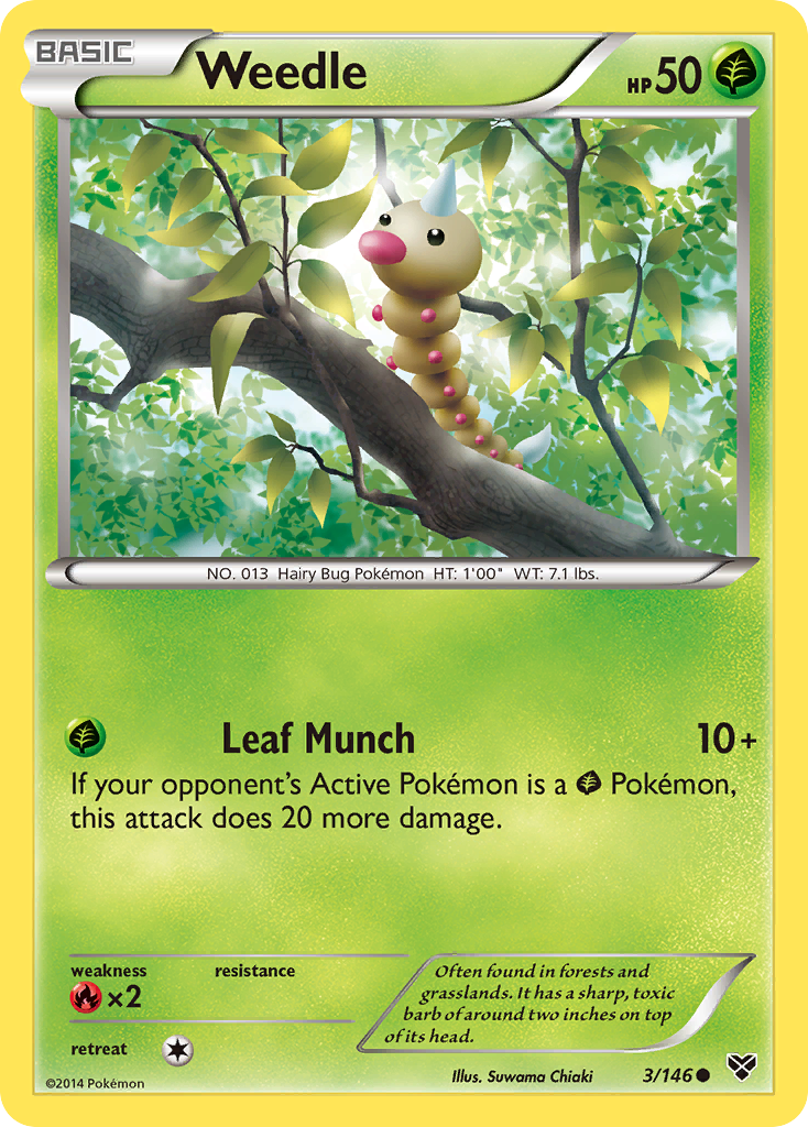 Weedle (3/146) [XY: Base Set] Pokémon