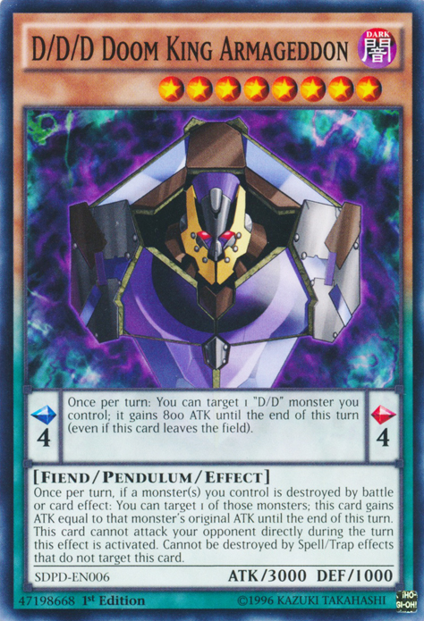 D/D/D Doom King Armageddon [SDPD-EN006] Common Yu-Gi-Oh!