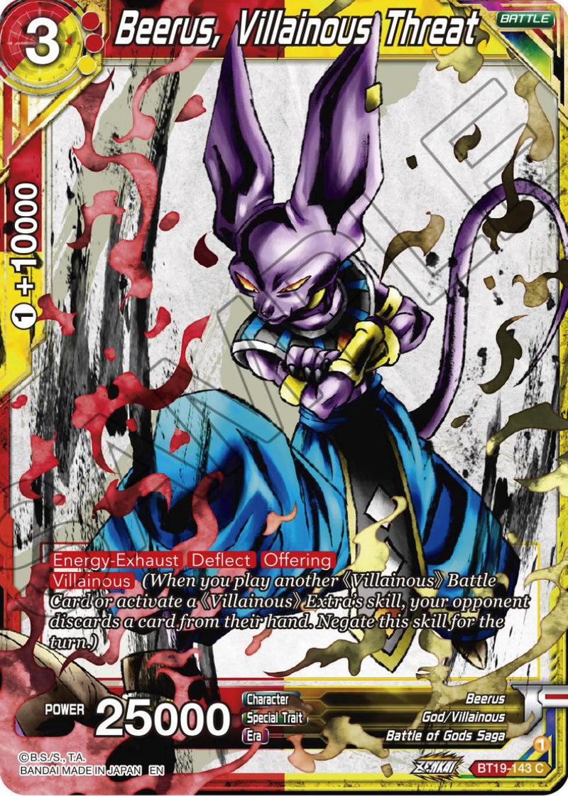 Beerus, Villainous Threat (BT19-143) [Fighter's Ambition] Dragon Ball Super