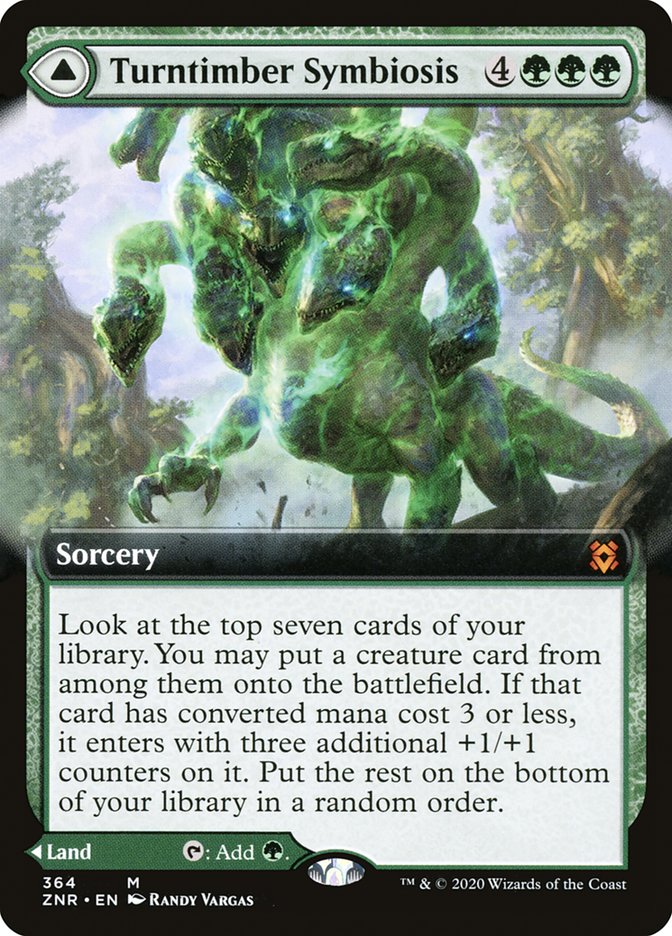 Turntimber Symbiosis // Turntimber, Serpentine Wood (Extended Art) [Zendikar Rising] Magic: The Gathering