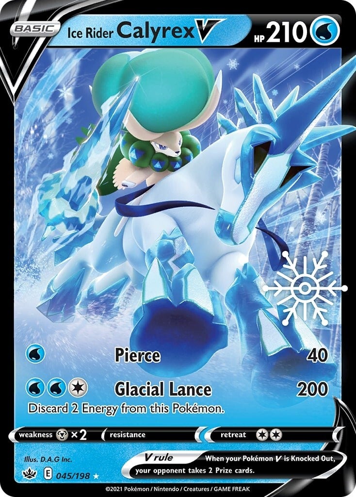 Ice Rider Calyrex V (045/198) (Holiday Calendar) [Sword & Shield: Chilling Reign] Pokémon