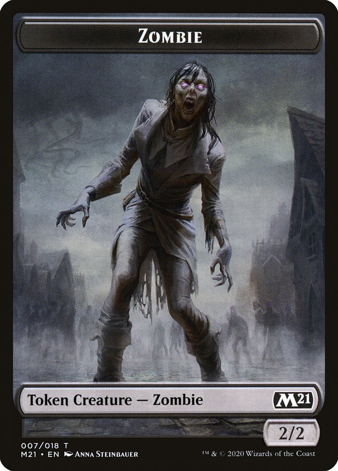 Construct // Zombie Double-Sided Token [Core Set 2021 Tokens] Magic: The Gathering