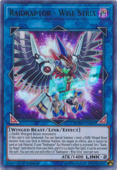 Raidraptor - Wise Strix [DUOV-EN005] Ultra Rare Yu-Gi-Oh!
