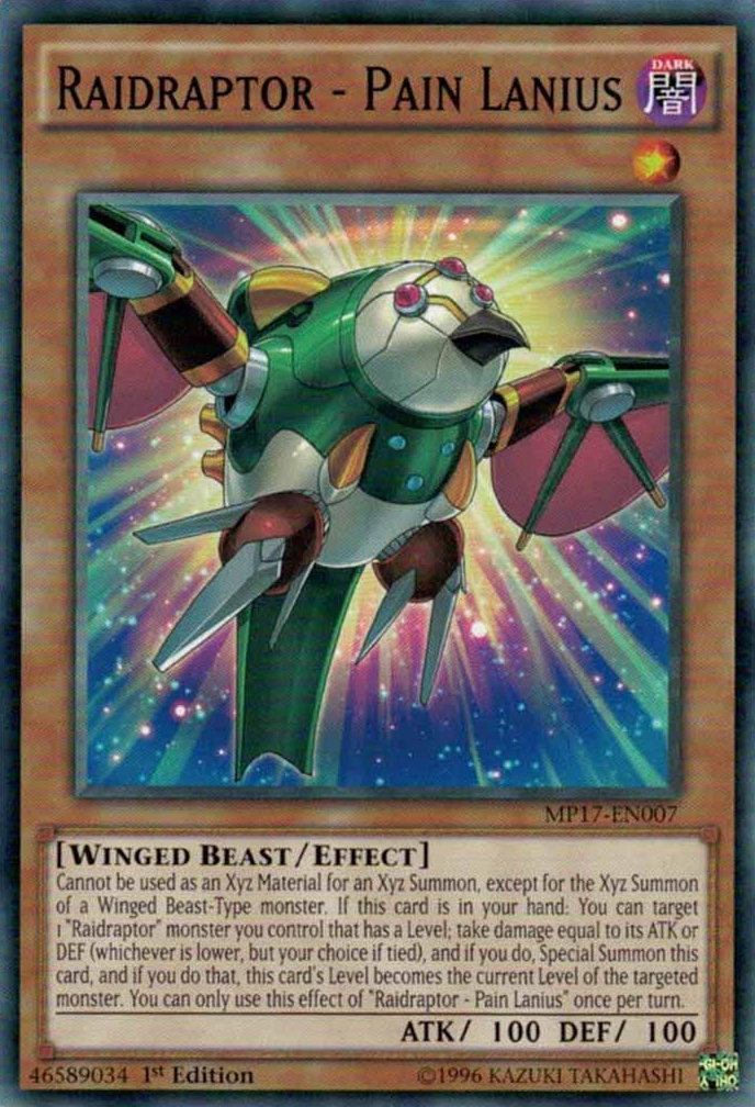 Raidraptor - Pain Lanius [MP17-EN007] Common Yu-Gi-Oh!