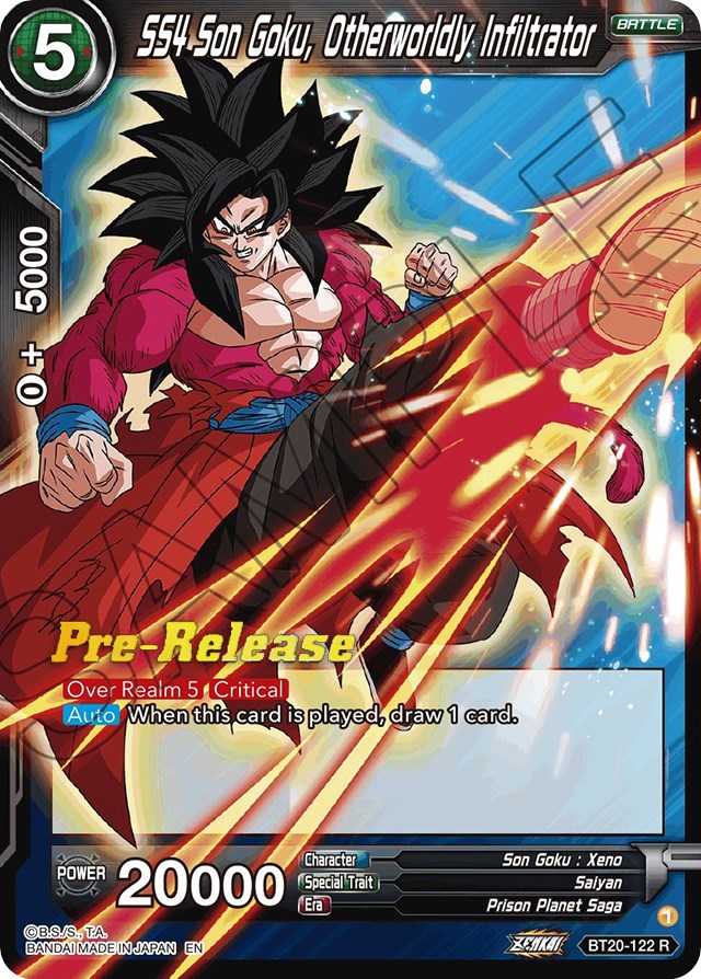 SS4 Son Goku, Otherworldly Infiltrator (BT20-122) [Power Absorbed Prerelease Promos] Dragon Ball Super