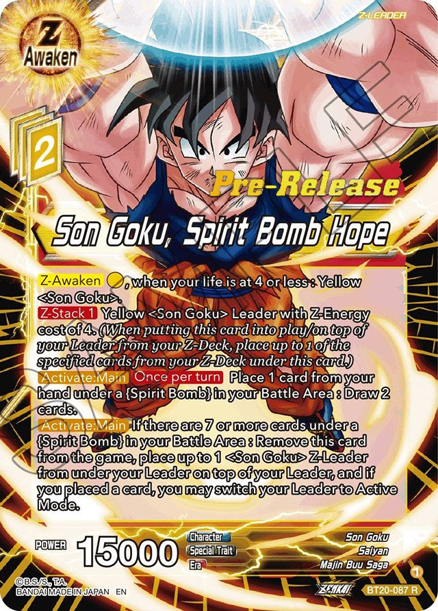Son Goku, Spirit Bomb Hope (BT20-087) [Power Absorbed Prerelease Promos] Dragon Ball Super