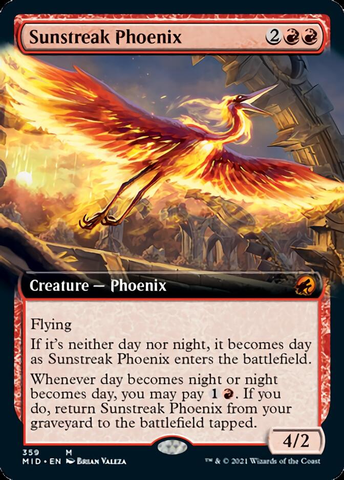 Sunstreak Phoenix (Extended Art) [Innistrad: Midnight Hunt] Magic: The Gathering