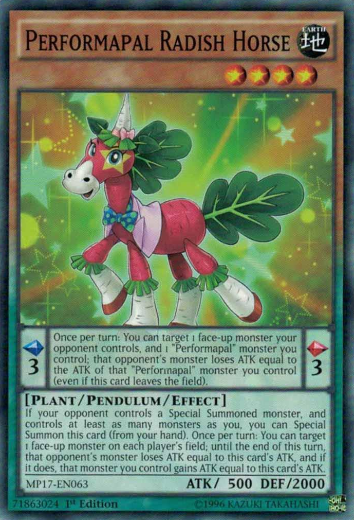 Performapal Radish Horse [MP17-EN063] Common Yu-Gi-Oh!