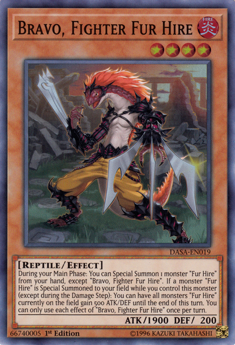 Bravo, Fighter Fur Hire [DASA-EN019] Super Rare Yu-Gi-Oh!