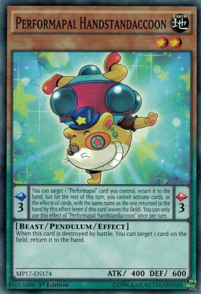 Performapal Handstandaccoon [MP17-EN174] Common Yu-Gi-Oh!