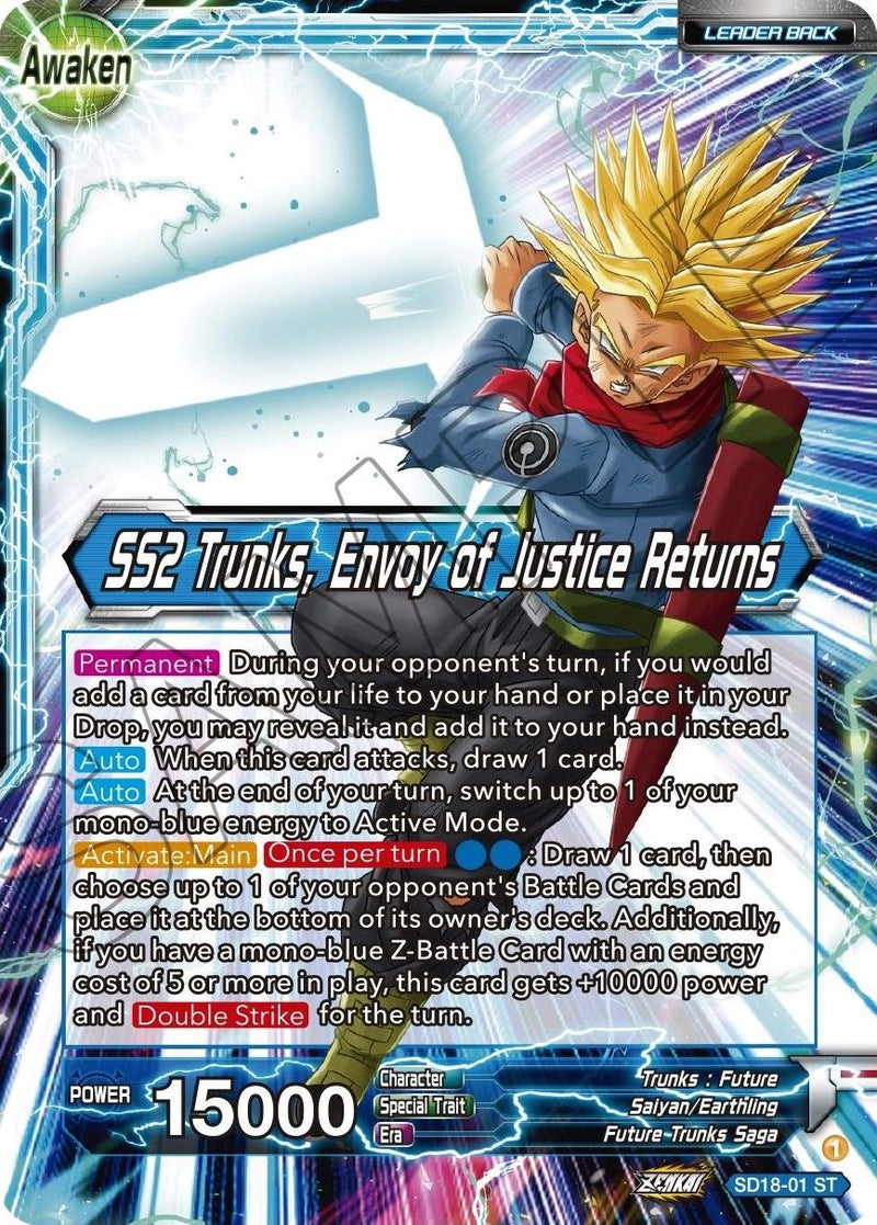 Trunks // SS2 Trunks, Envoy of Justice Returns (SD18-01) [Dawn of the Z-Legends] Dragon Ball Super