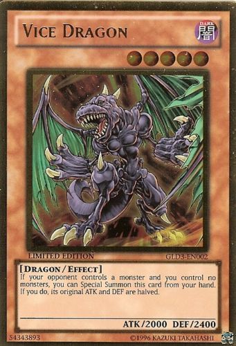 Vice Dragon [GLD3-EN002] Gold Rare Yu-Gi-Oh!