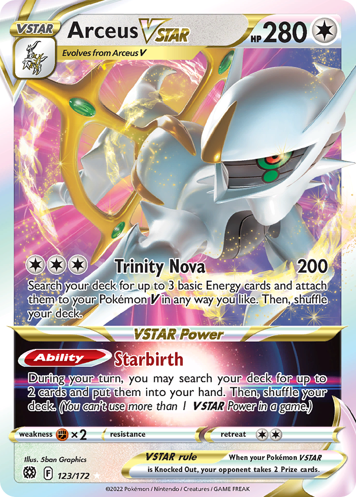Arceus VSTAR (123/172) (Metal Card) [Sword & Shield: Brilliant Stars] Pokémon