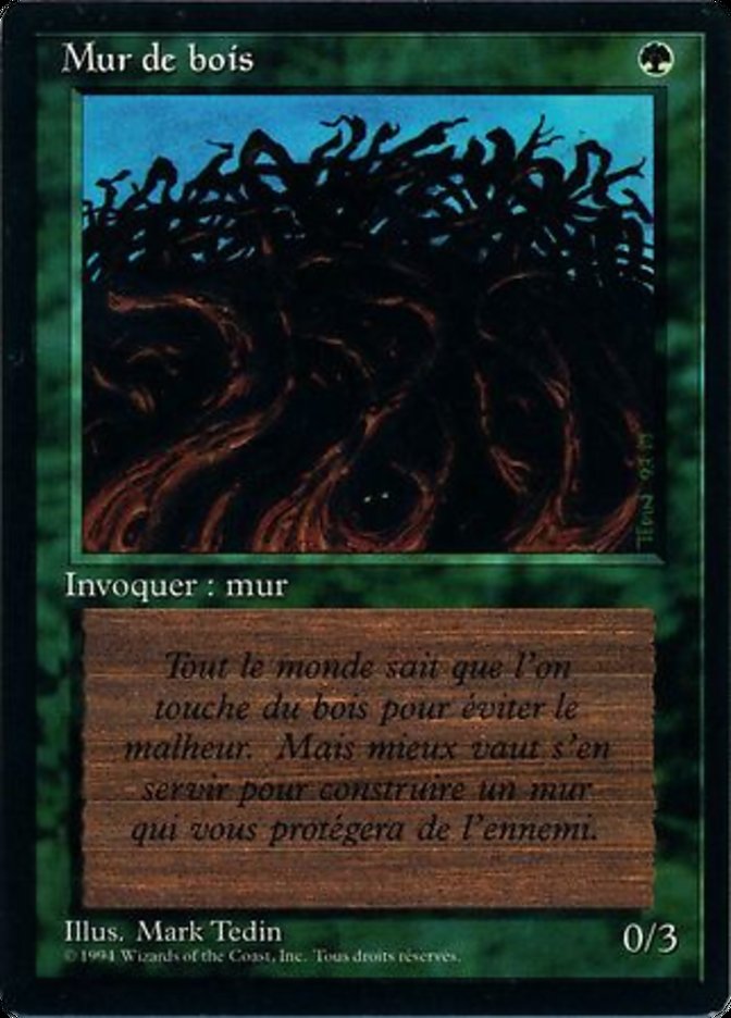 Wall of Wood [Foreign Black Border] Magic: The Gathering