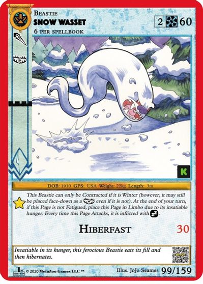 Snow Wasset [Cryptid Nation: Kickstarter Edition] Metazoo