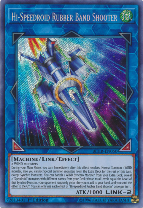 Hi-Speedroid Rubber Band Shooter [BLHR-EN050] Secret Rare Yu-Gi-Oh!