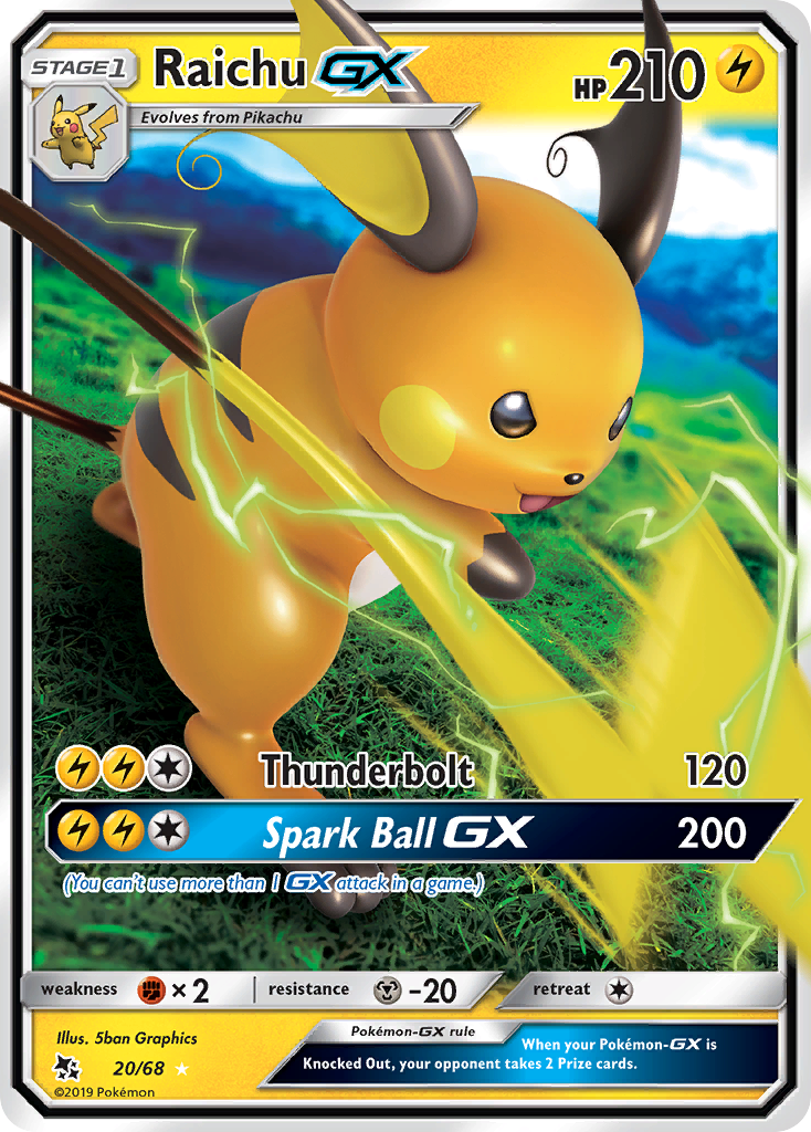 Raichu GX (20/68) [Sun & Moon: Hidden Fates] Pokémon