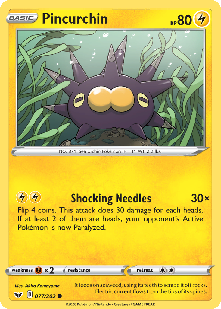 Pincurchin (077/202) [Sword & Shield: Base Set] Pokémon