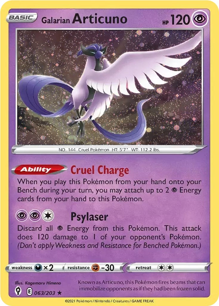 Galarian Articuno (063/203) (Cosmos Holo) [Sword & Shield: Evolving Skies] Pokémon