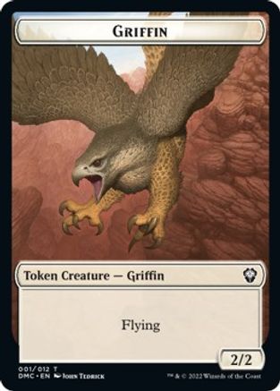 Zombie Knight // Griffin Double-Sided Token [Dominaria United Commander Tokens] Magic: The Gathering