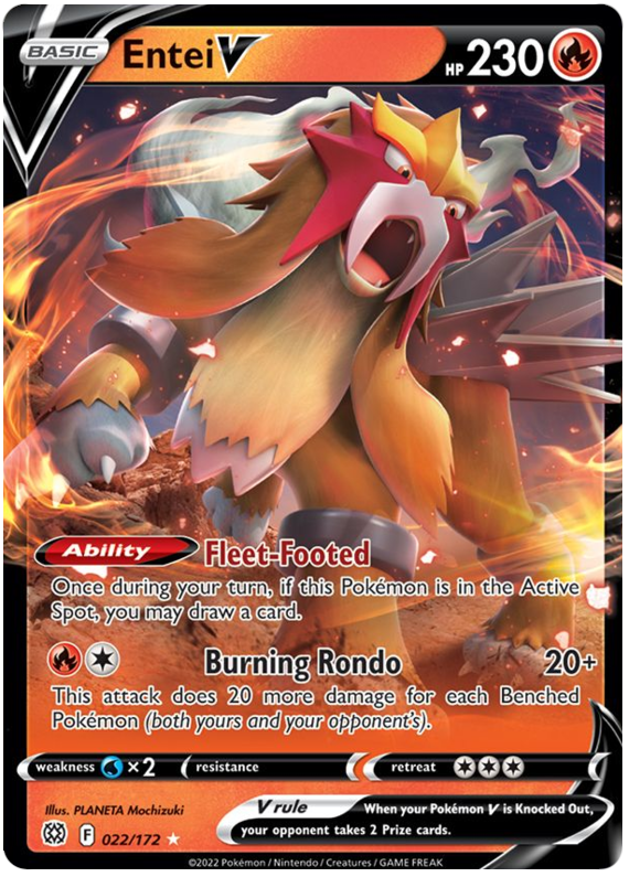 Entei V (022/172) [Sword & Shield: Brilliant Stars] Pokémon