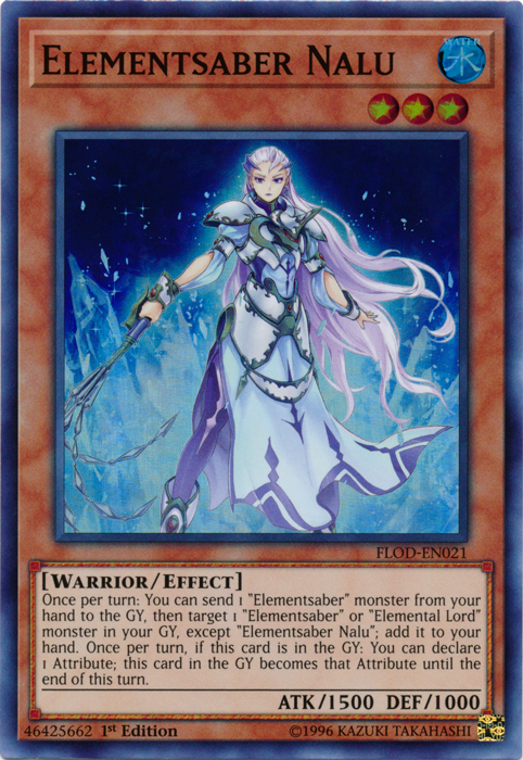 Elementsaber Nalu [FLOD-EN021] Super Rare Yu-Gi-Oh!