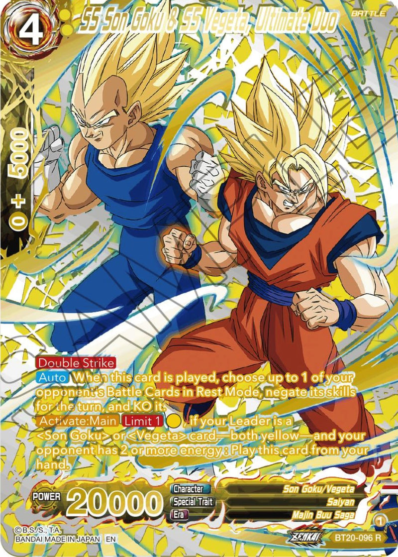 SS Son Goku & SS Vegeta, Ultimate Duo (Gold-Stamped) (BT20-096) [Power Absorbed] Dragon Ball Super