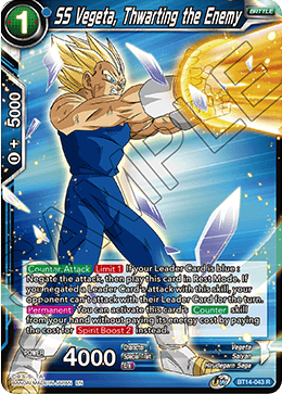 SS Vegeta, Thwarting the Enemy (BT14-043) [Cross Spirits] Dragon Ball Super