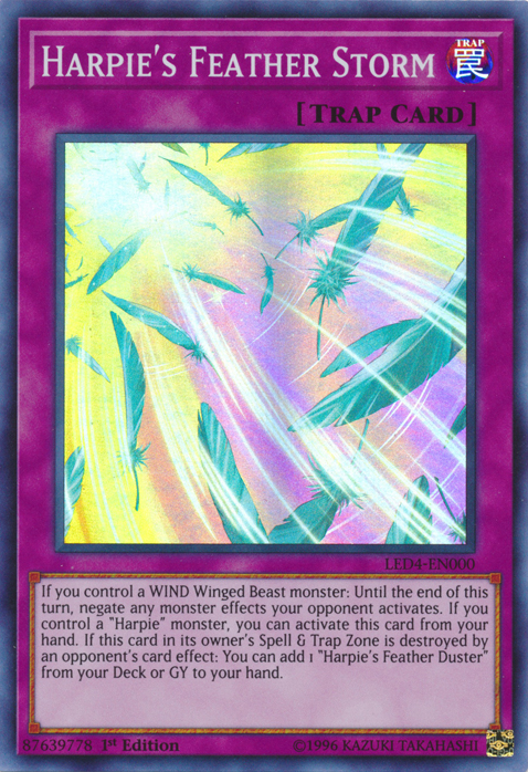 Harpie's Feather Storm [LED4-EN000] Super Rare Yu-Gi-Oh!