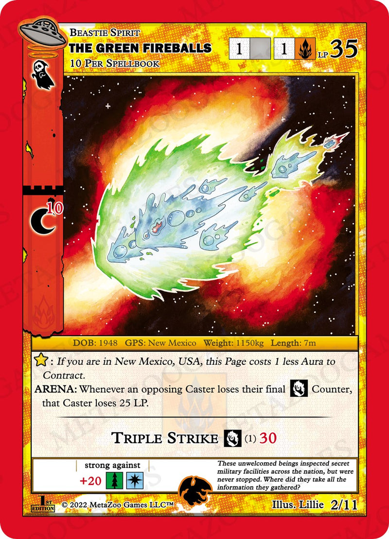 The Green Fireballs [Cryptid Nation: UFO First Edition Tribal Theme Decks] Metazoo